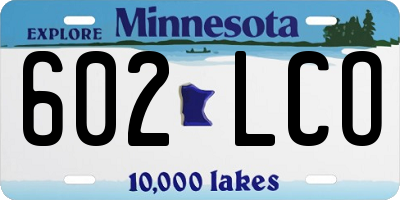 MN license plate 602LCO