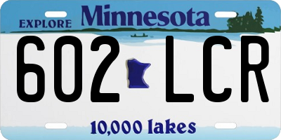 MN license plate 602LCR