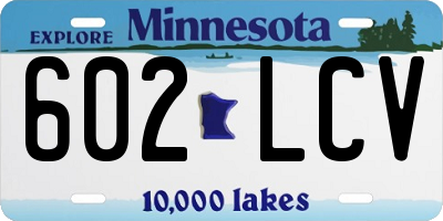 MN license plate 602LCV