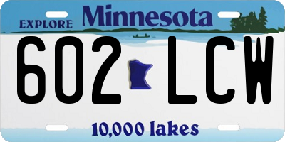 MN license plate 602LCW