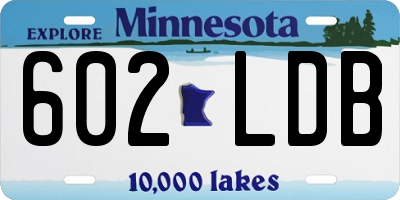 MN license plate 602LDB