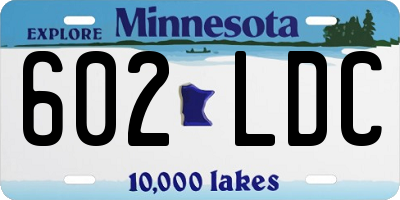 MN license plate 602LDC