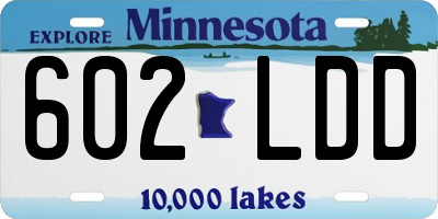 MN license plate 602LDD