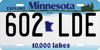 MN license plate 602LDE