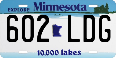 MN license plate 602LDG
