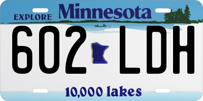 MN license plate 602LDH