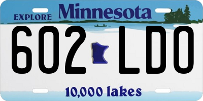 MN license plate 602LDO