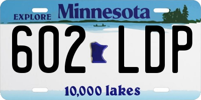 MN license plate 602LDP