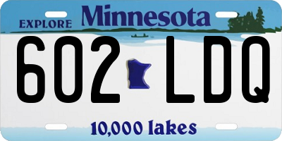 MN license plate 602LDQ