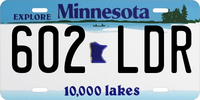 MN license plate 602LDR