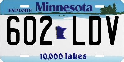 MN license plate 602LDV