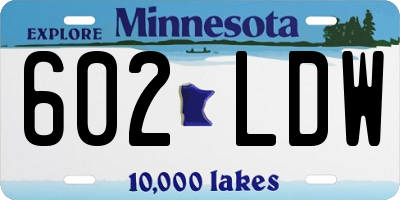 MN license plate 602LDW