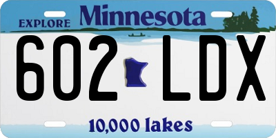 MN license plate 602LDX