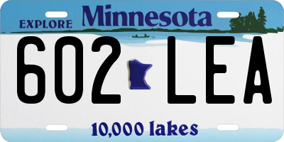 MN license plate 602LEA