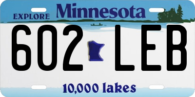 MN license plate 602LEB