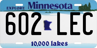 MN license plate 602LEC
