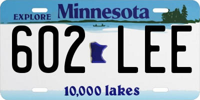 MN license plate 602LEE
