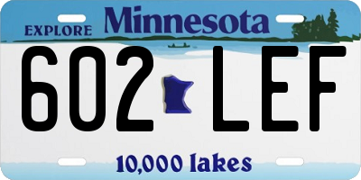 MN license plate 602LEF