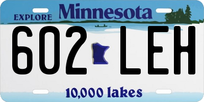 MN license plate 602LEH