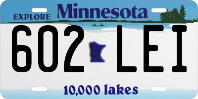 MN license plate 602LEI