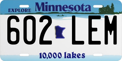 MN license plate 602LEM