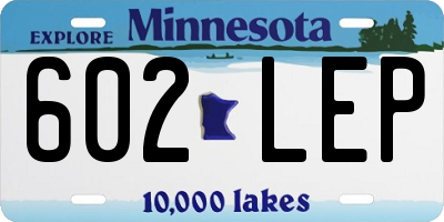 MN license plate 602LEP