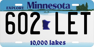 MN license plate 602LET