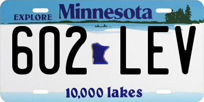 MN license plate 602LEV