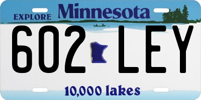 MN license plate 602LEY