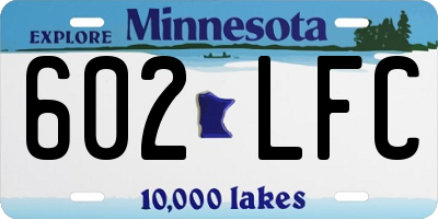 MN license plate 602LFC