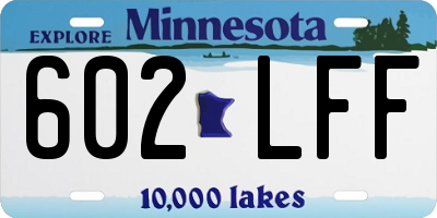 MN license plate 602LFF