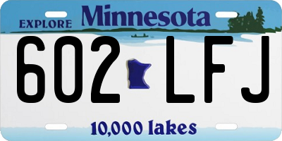 MN license plate 602LFJ