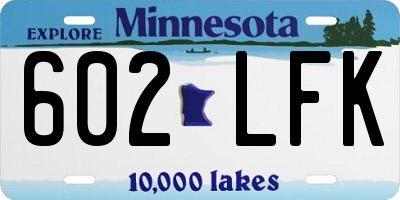 MN license plate 602LFK