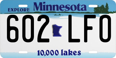 MN license plate 602LFO