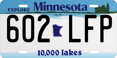 MN license plate 602LFP