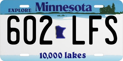 MN license plate 602LFS