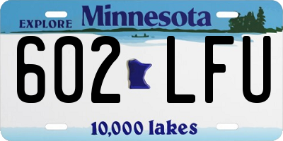 MN license plate 602LFU
