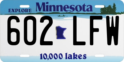 MN license plate 602LFW