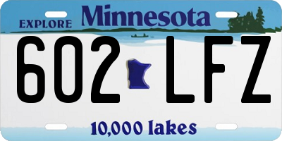 MN license plate 602LFZ