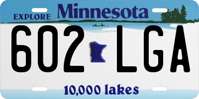 MN license plate 602LGA