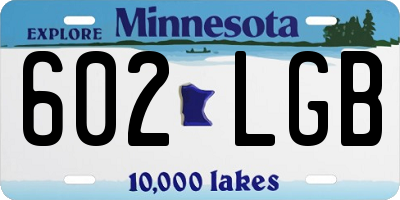 MN license plate 602LGB
