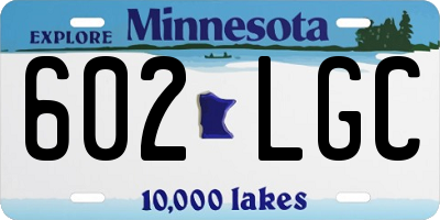 MN license plate 602LGC