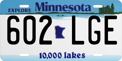 MN license plate 602LGE