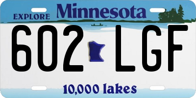 MN license plate 602LGF