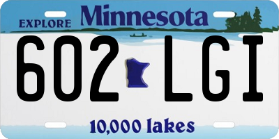 MN license plate 602LGI