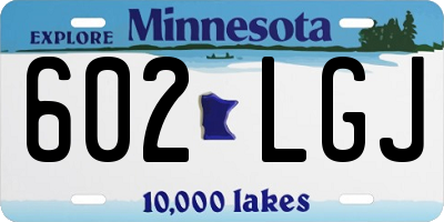 MN license plate 602LGJ