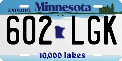 MN license plate 602LGK