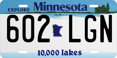 MN license plate 602LGN