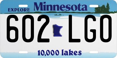 MN license plate 602LGO