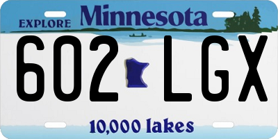 MN license plate 602LGX